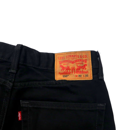 Levi's 550 ブラックデニムパンツ 30 リラックスフィット テーパード ワイド バギー 550-0260 エジプト製