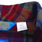 PENDLETON USA-Made Gown, Collarless Coat, XL, Red Wool Check