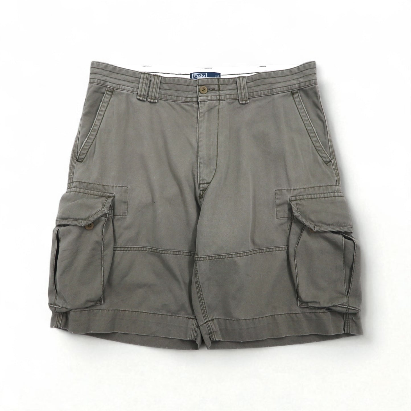 Polo by Ralph Lauren 90年代 ポロチノ バギー カーゴ ショートパンツ ハーフパンツ XL カーキ コットン 膝下