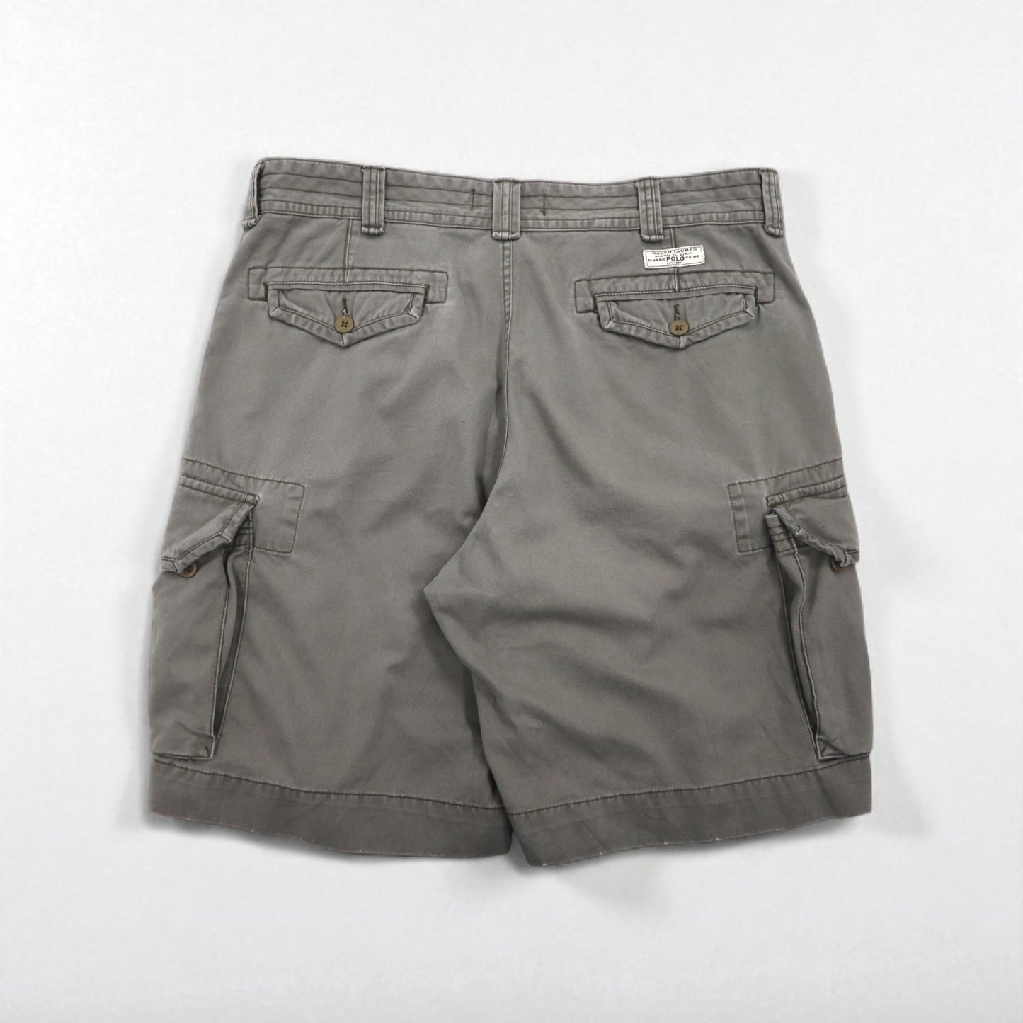 Polo by Ralph Lauren 90年代 ポロチノ バギー カーゴ ショートパンツ ハーフパンツ XL カーキ コットン 膝下