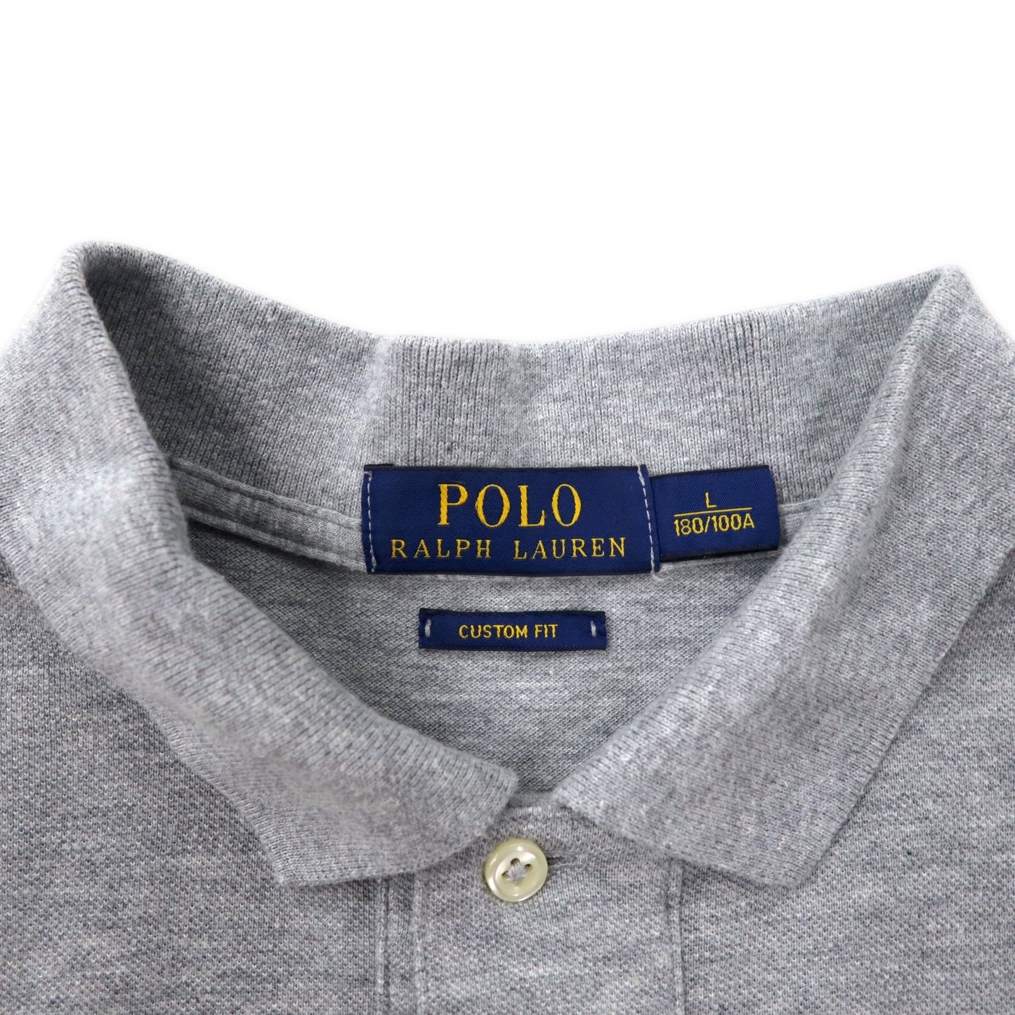 POLO RALPH LAUREN ポロシャツ 180 グレー コットン エンブレムロゴ スモールポニー刺繍