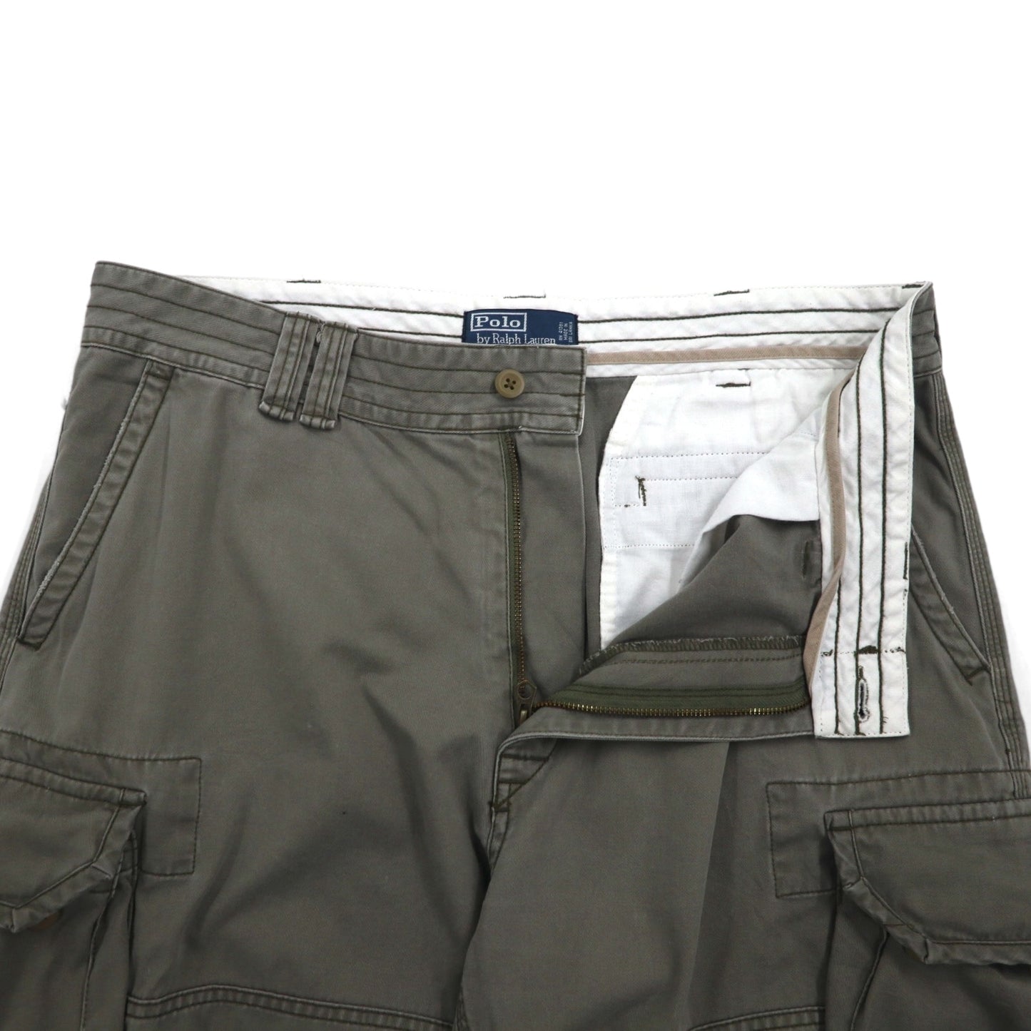 Polo by Ralph Lauren 90年代 ポロチノ バギー カーゴ ショートパンツ ハーフパンツ XL カーキ コットン 膝下
