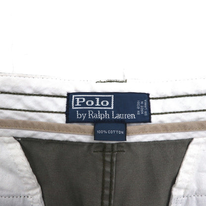 Polo by Ralph Lauren 90年代 ポロチノ バギー カーゴ ショートパンツ ハーフパンツ XL カーキ コットン 膝下