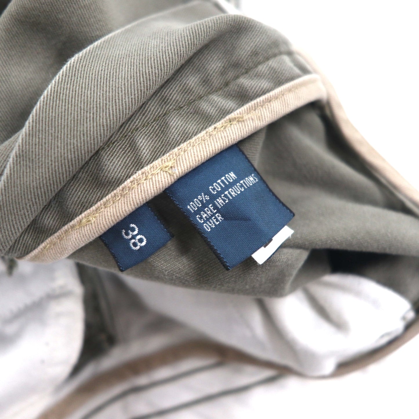 Polo by Ralph Lauren 90年代 ポロチノ バギー カーゴ ショートパンツ ハーフパンツ XL カーキ コットン 膝下