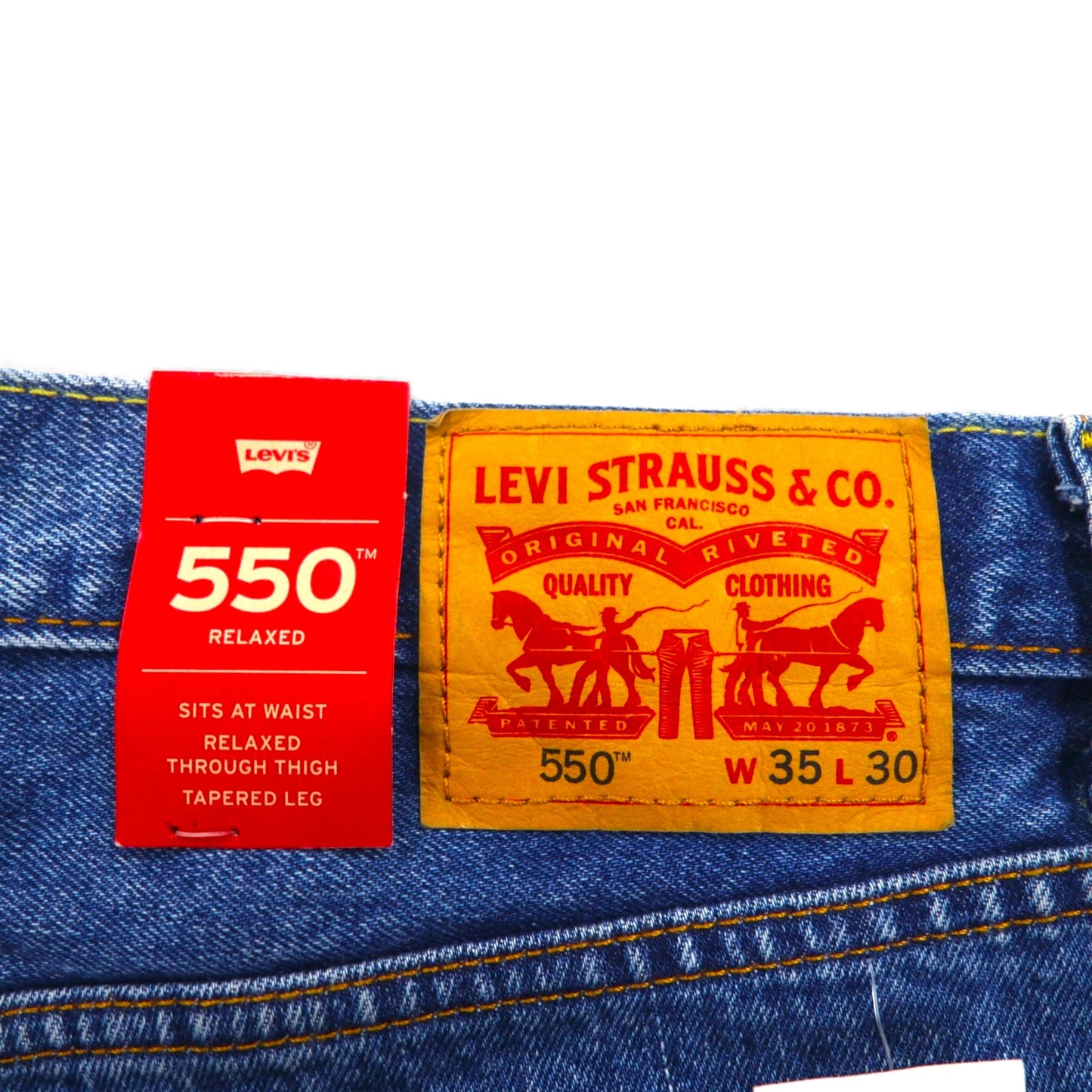 Levi's 550 Baggy Relaxed Fit Denim Jeans, Size L, Indigo, Medium Stonewash, 00550-4891, Unused