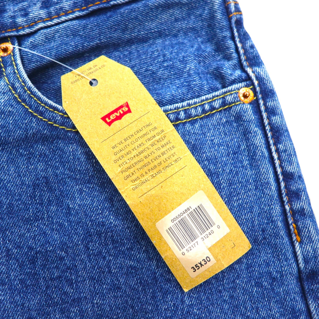Levi's 550 Baggy Relaxed Fit Denim Jeans, Size L, Indigo, Medium Stonewash, 00550-4891, Unused