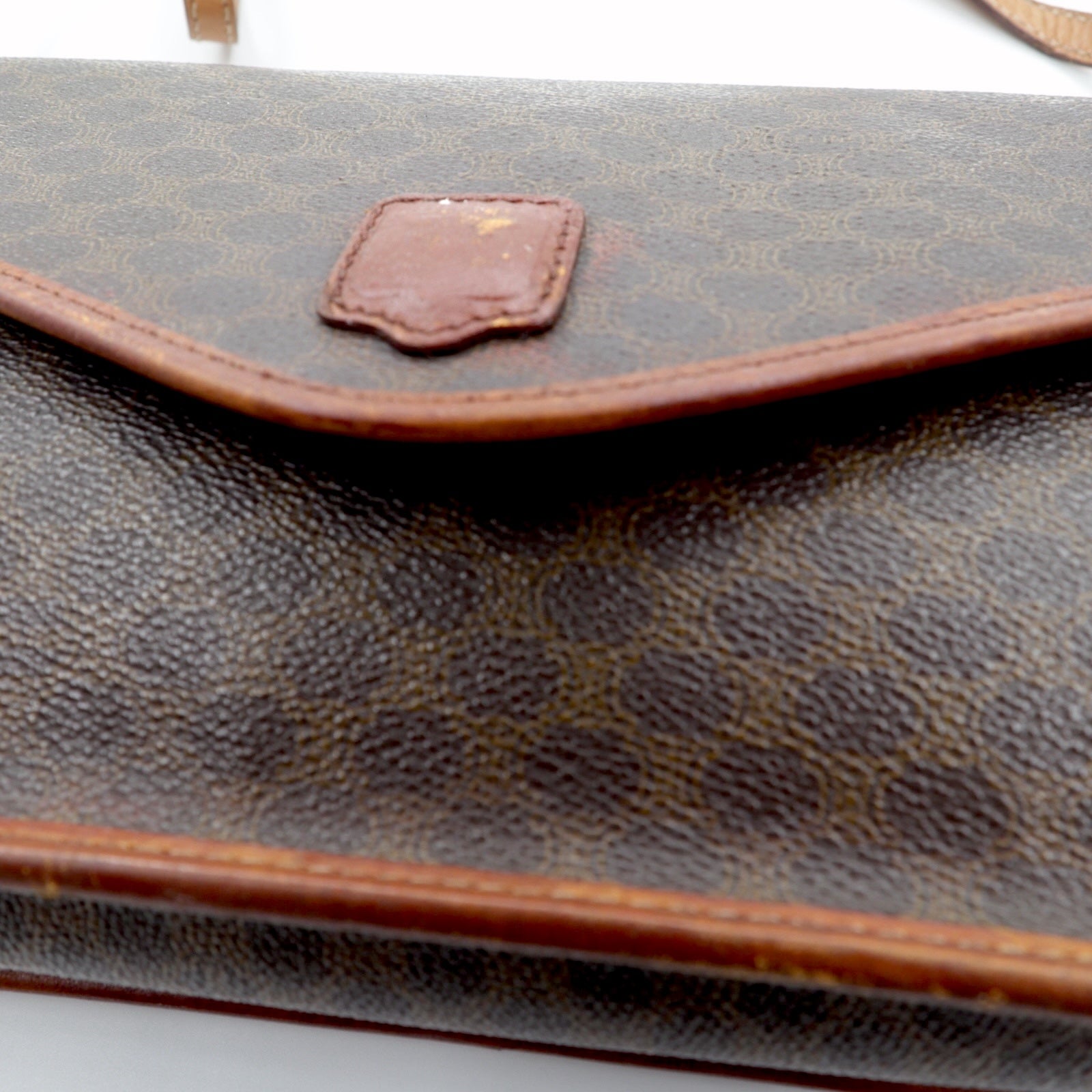 CELINE MC00/1 ITALY ショルダーバッグ CELINE Shoulder Bag Brown Leather Macadam Pattern Vintage M90