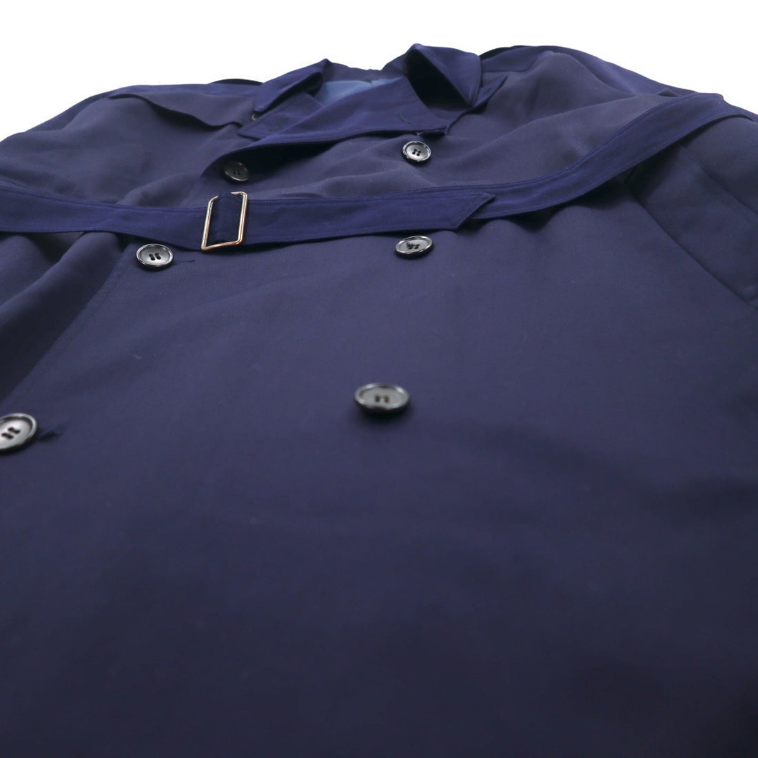 NOIL double-breasted trench coat L navy wool with belt