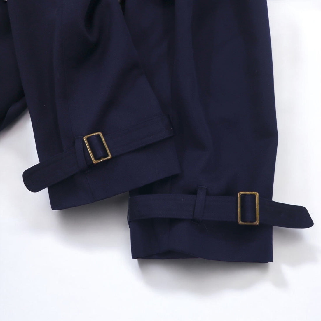 NOIL double-breasted trench coat L navy wool with belt