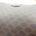 CELINE Shoulder Bag Brown Leather Macadam Pattern M06 Made in Italy