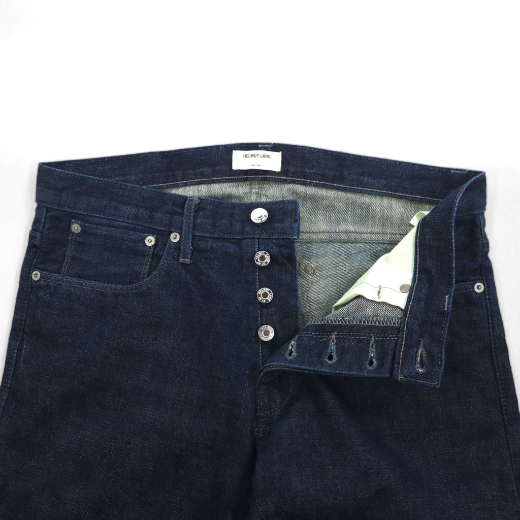 HELMUT LANG USA-Made Rigid Denim Pants, Size M, Indigo, Blue, Button Fly, 706HM225