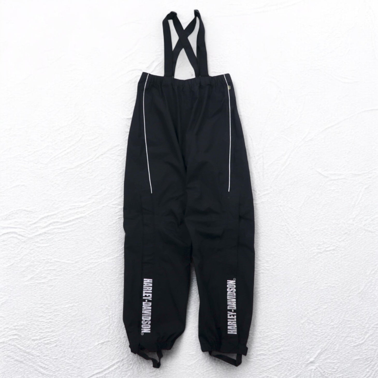 HARLEY DAVIDSON GORE-TEX Bib Overalls Suspender Pants Rain Suit M Black Waterproof