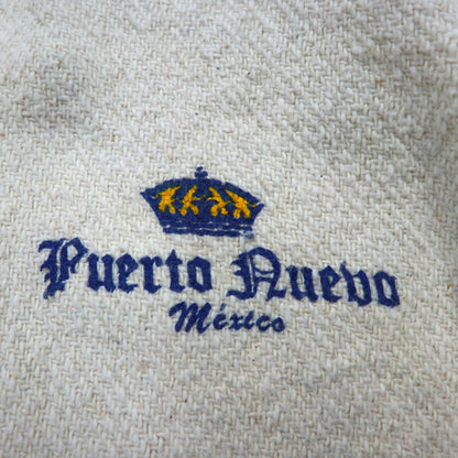Vintage Mexican Baja Hoodie Corona メキシカン パーカー L ホワイト 袖 バックプリント Puerto Ruebo