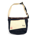 日本然リトテ-古着オンライン-SLOW デニム ショルダーバッグ ブルー レザー切替 キャンバス-SLOW Denim Shoulder Bag Blue Leather Canvas