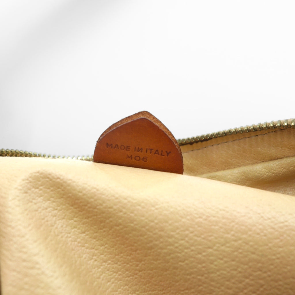 CELINE Shoulder Bag Brown Leather Macadam Pattern M06 Made in Italy