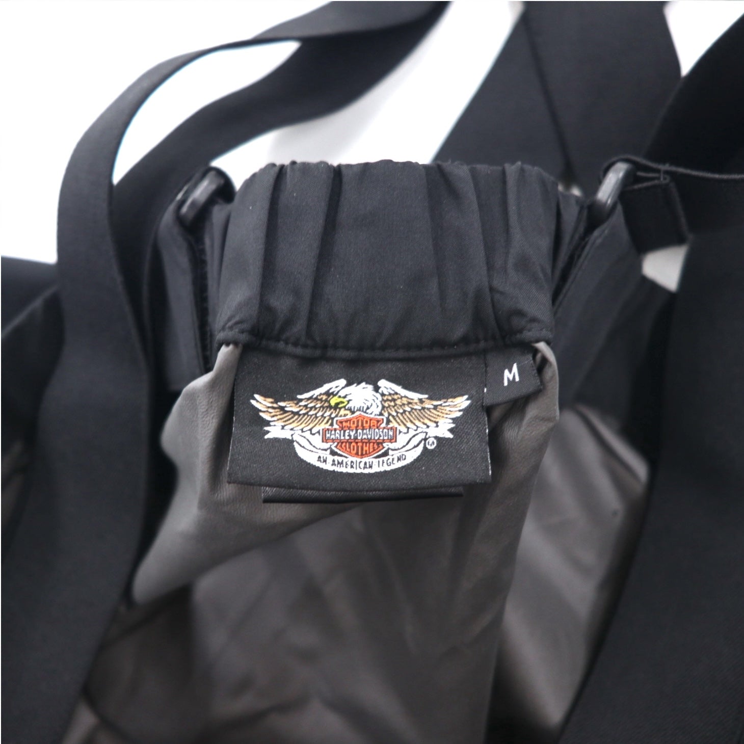 HARLEY DAVIDSON GORE-TEX Bib Overalls Suspender Pants Rain Suit M Black Waterproof