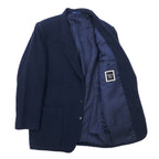 Christian Dior MONSIEUR Old 2B Tailored Jacket L Navy Lambswool One-point logo embroidery Made in Japan