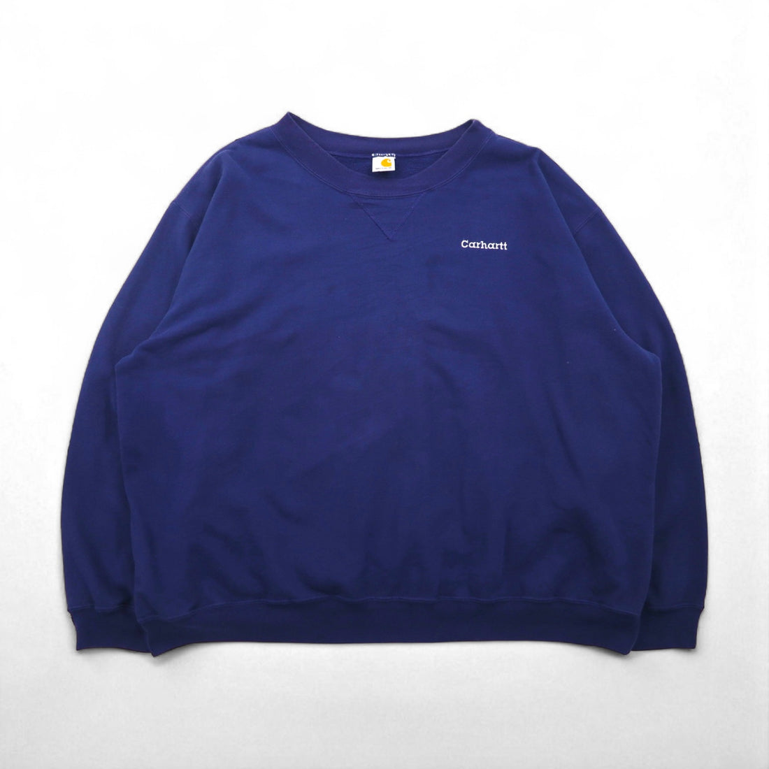 Carhartt Crew Neck V-Neck Sweatshirt, Size 2XL, Navy, Cotton