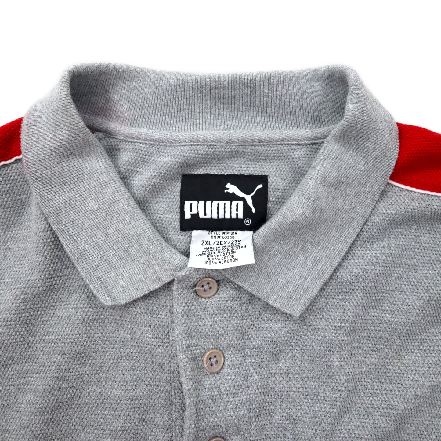 PUMA MLB インディアンス ポロシャツ 2XL グレー コットン Cleveland Indians サイドライン ビッグサイズ