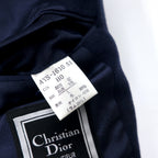 Christian Dior MONSIEUR Old 2B Tailored Jacket L Navy Lambswool One-point logo embroidery Made in Japan