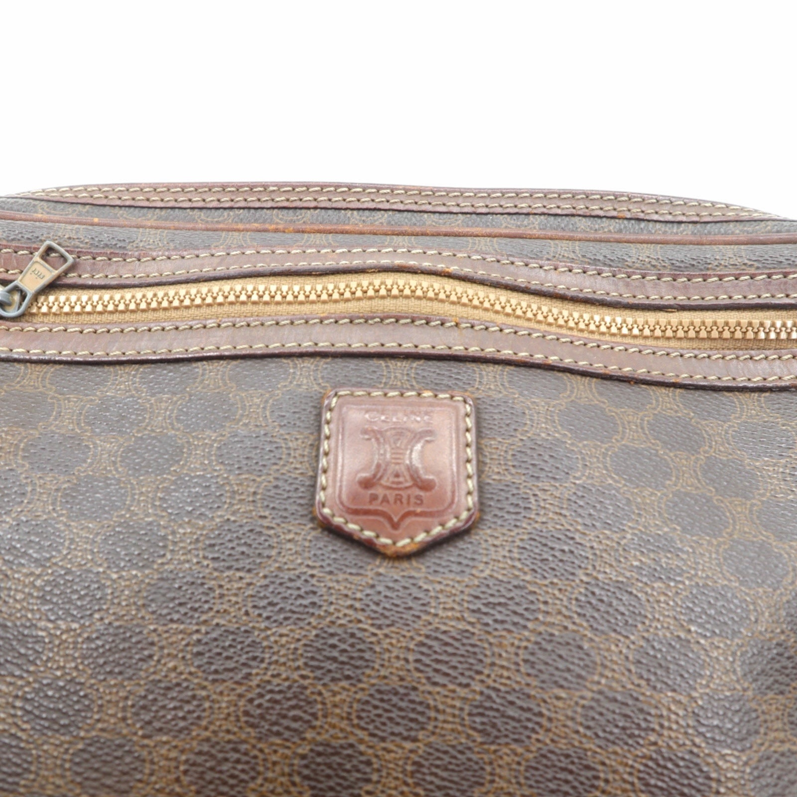 CELINE ブラウン レザーハンドバッグ破格です！ CELINE セリーヌ ハンドバッグ スエード/レザー ボルドー/ブラウン