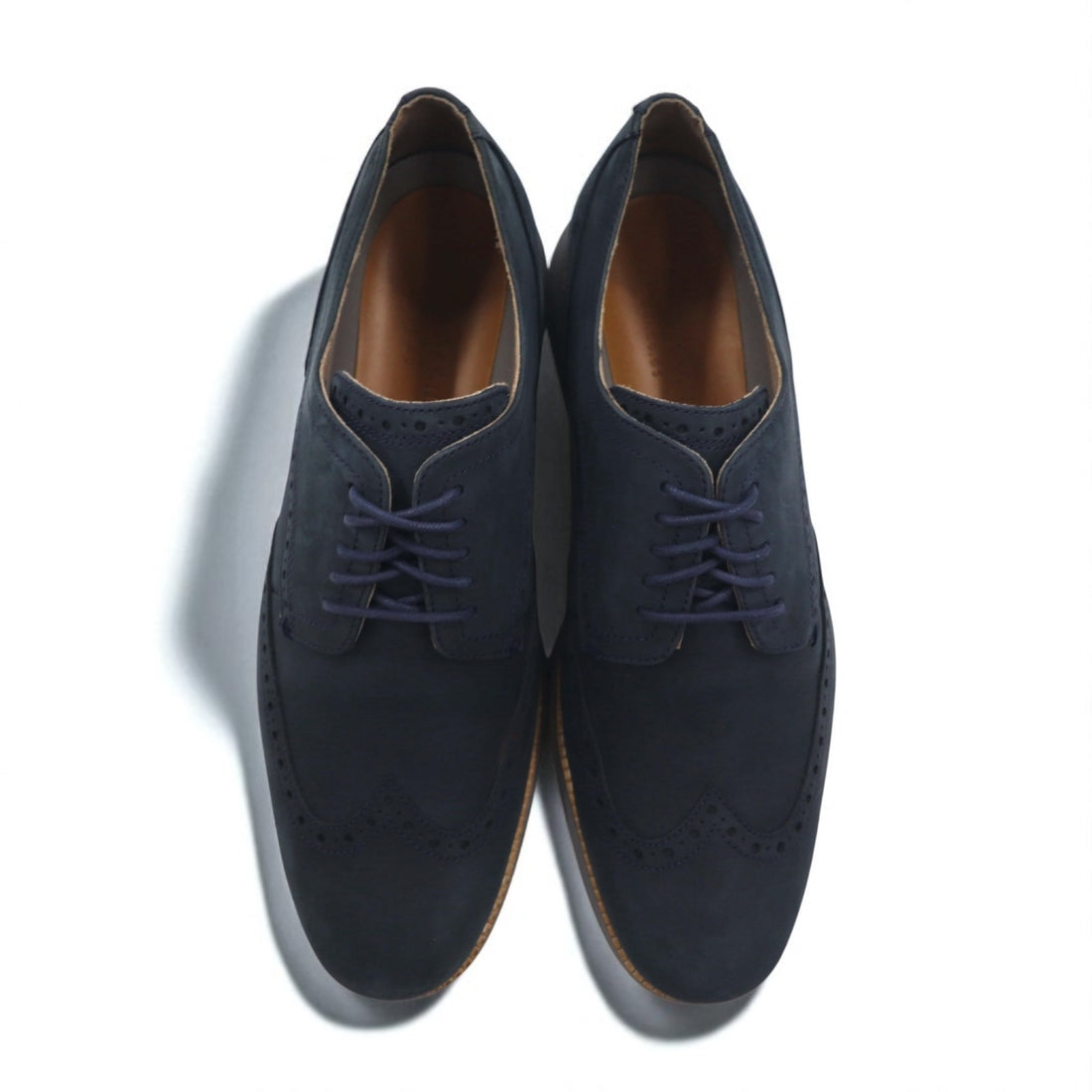 COLE HAAN ORIGINAL GRAND Nubuck Leather Shoes, Size 28cm, Navy, Wingtip Cushion, C26473