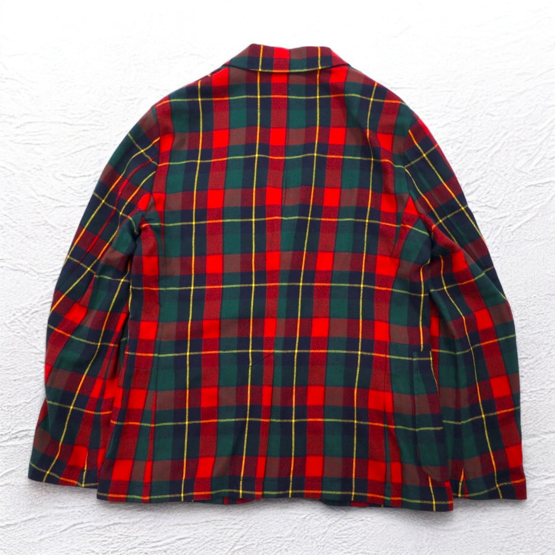 POLO RALPH LAUREN タータンチェック 3B フランネル テーラードジャケット L レッド コットン