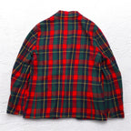 POLO RALPH LAUREN タータンチェック 3B フランネル テーラードジャケット L レッド コットン