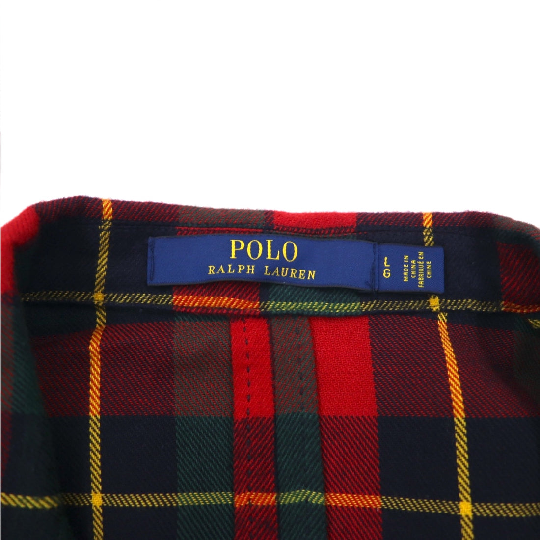 POLO RALPH LAUREN タータンチェック 3B フランネル テーラードジャケット L レッド コットン