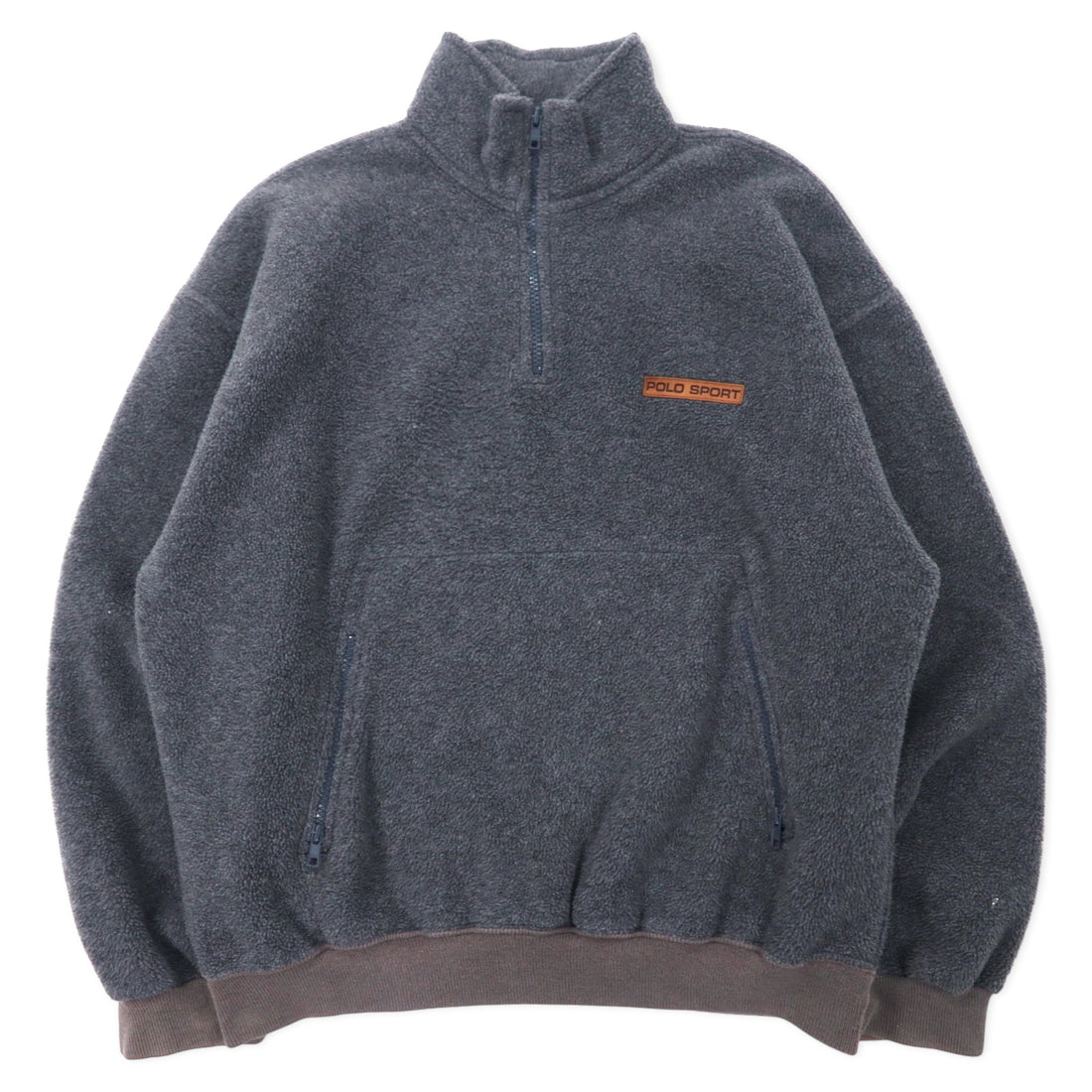 日本然リトテ-古着オンライン-Polo by Ralph Lauren カナダ製 ハーフジップ フリースジャケット L グレー ポリエステル-POLO BY RALPH LAUREN Canada MADE Half Zip Fleece Jacket L Gray Polyester