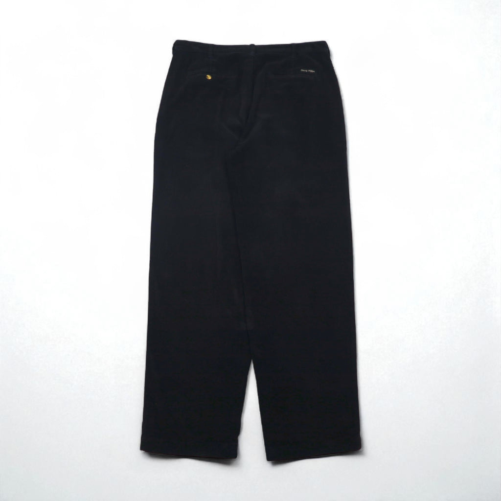 TOMMY HILFIGER 90年代 2タック ワイド コーデュロイ チノパンツ L ブラック