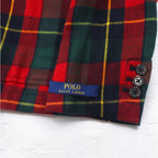 POLO RALPH LAUREN タータンチェック 3B フランネル テーラードジャケット L レッド コットン