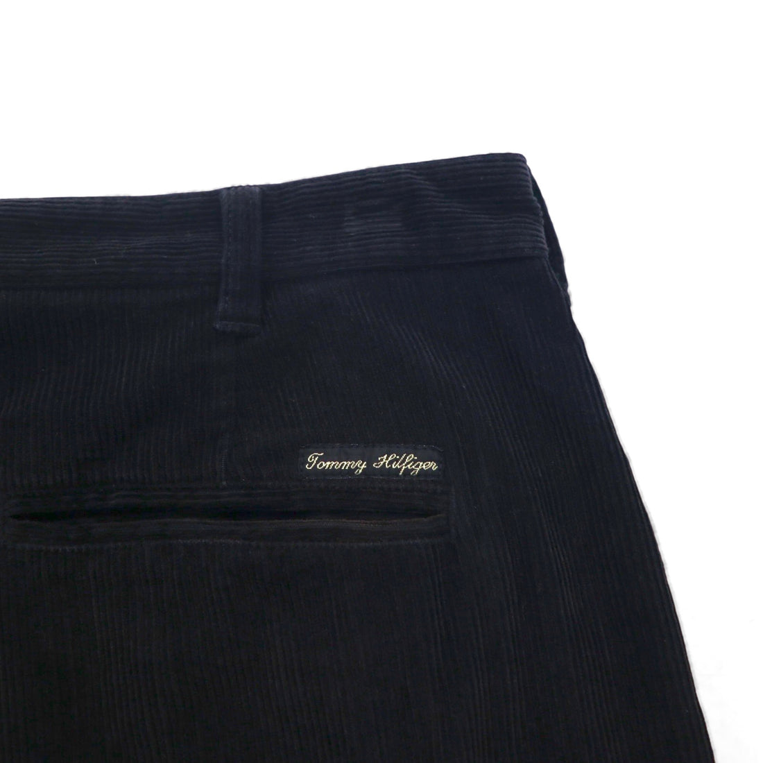 TOMMY HILFIGER 90年代 2タック ワイド コーデュロイ チノパンツ L ブラック