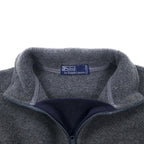 Polo by Ralph Lauren Canadian made half-zip fleece jacket, L, grey, polyester