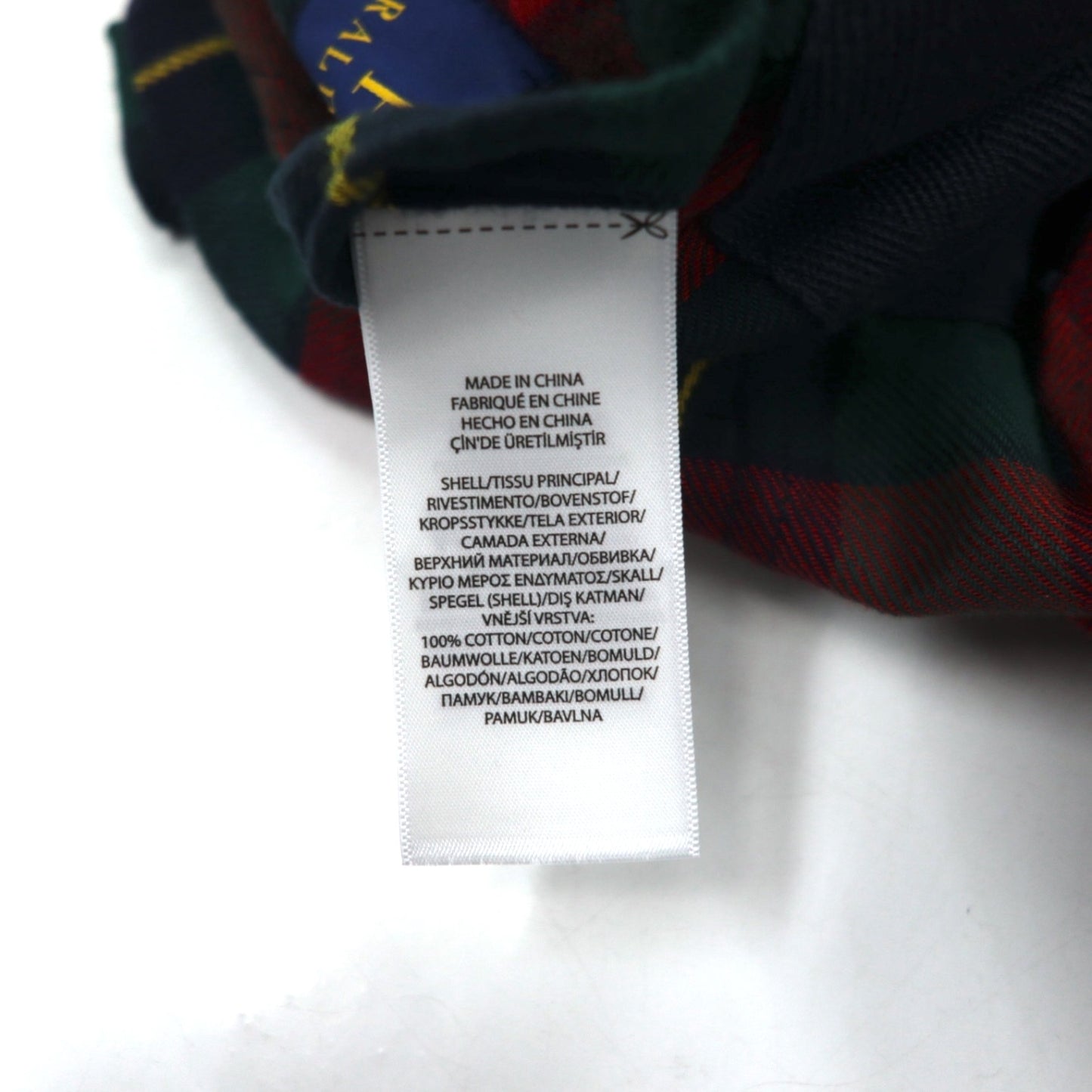 POLO RALPH LAUREN タータンチェック 3B フランネル テーラードジャケット L レッド コットン