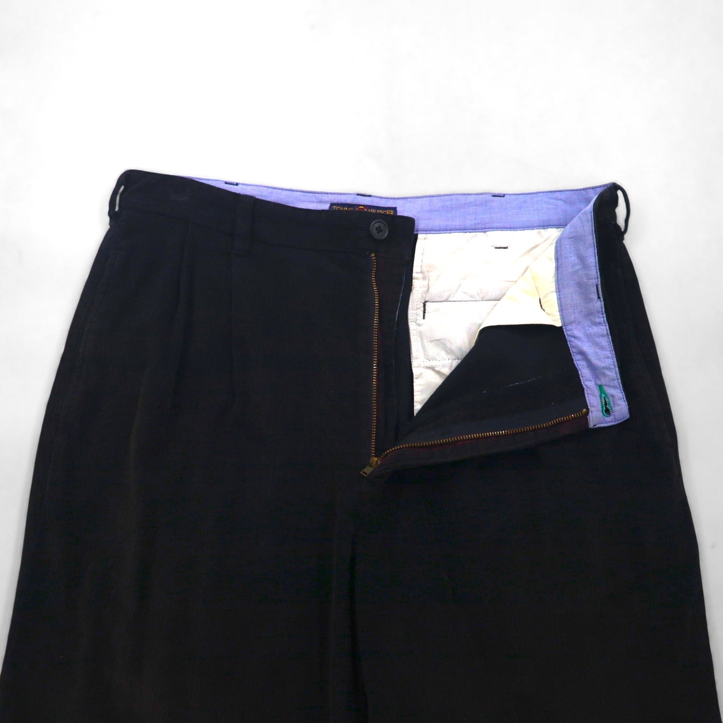 TOMMY HILFIGER 90s 2-pleat wide corduroy chino pants, size L, black