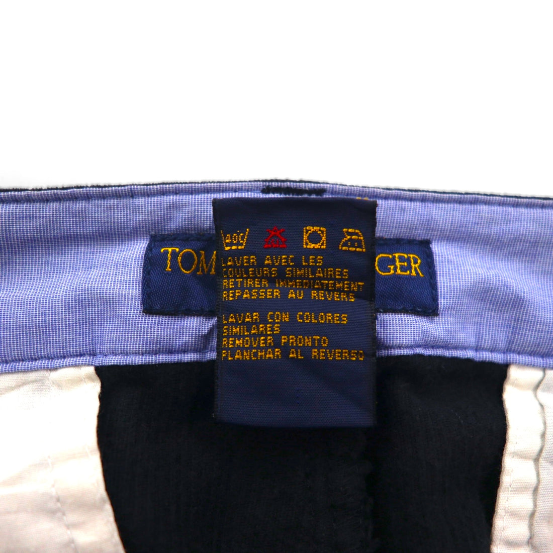 TOMMY HILFIGER 90年代 2タック ワイド コーデュロイ チノパンツ L ブラック