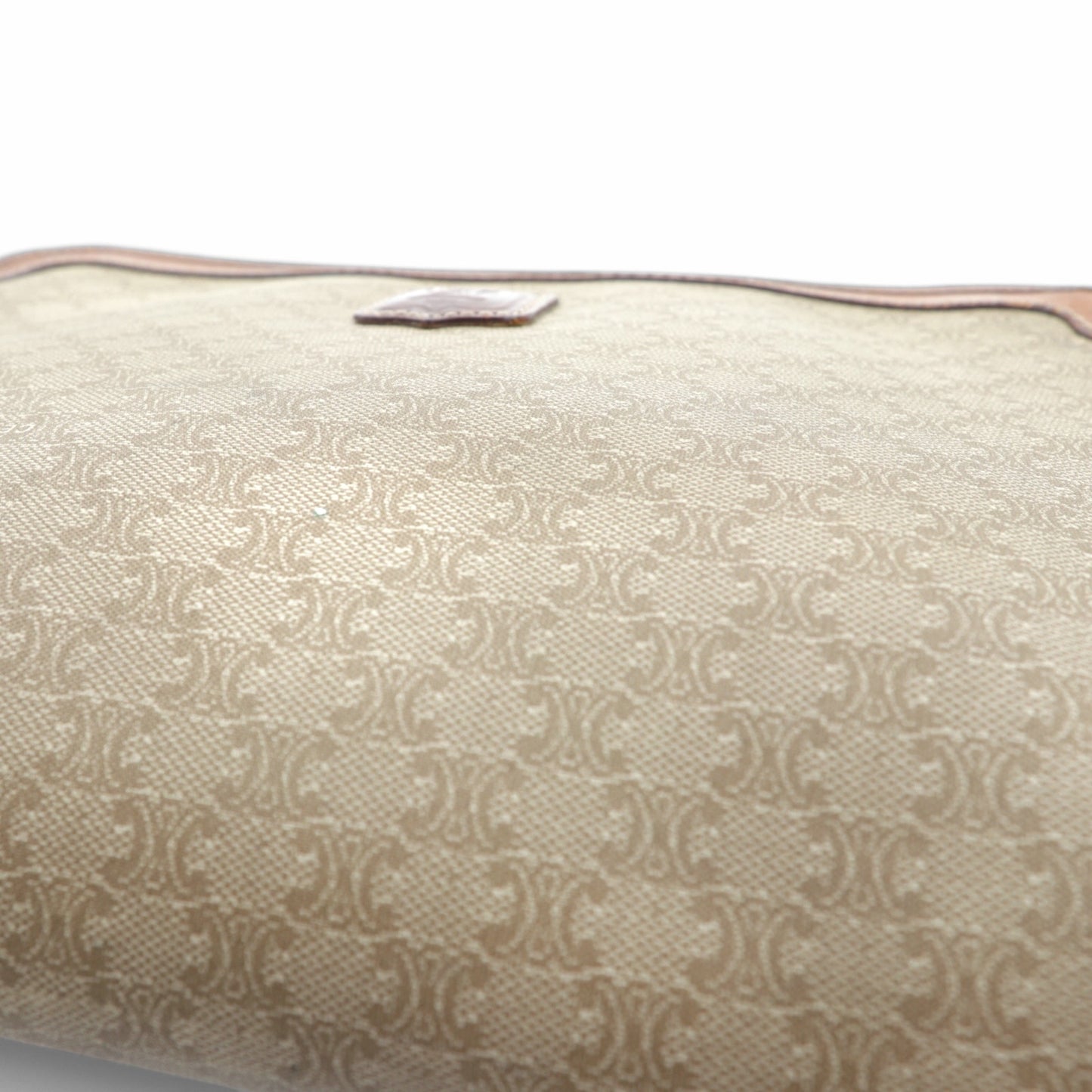 CELINE second bag beige leather riri zip macadam pattern old