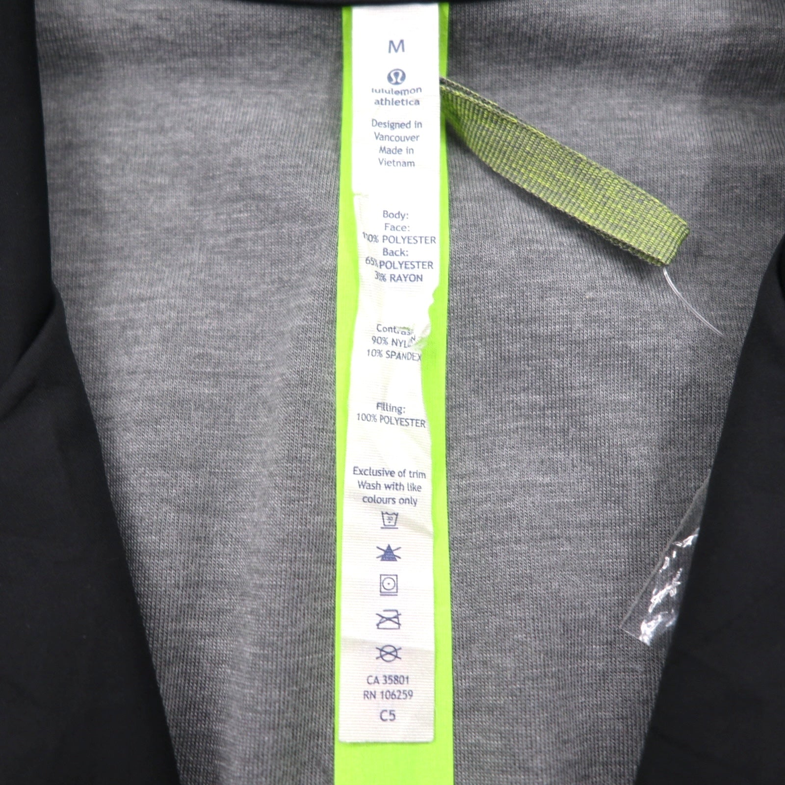 lululemon Primaloft NORTON BLAZER tailored jacket, size M, black, stretch, padded, M4400S, unused