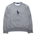 POLO RALPH LAUREN Big Pony Logo Print Sweatshirt M Gray Cotton