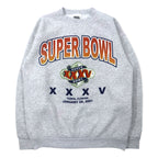 日本然リトテ-古着オンライン-TULTEX 00年代 プリント スウェット M グレー コットン 裏起毛 SUPER BOWL メキシコ製-TULTEX 00's Print Sweatshirt M Gray Cotton brushed lining SUPER BOWL Mexico Made