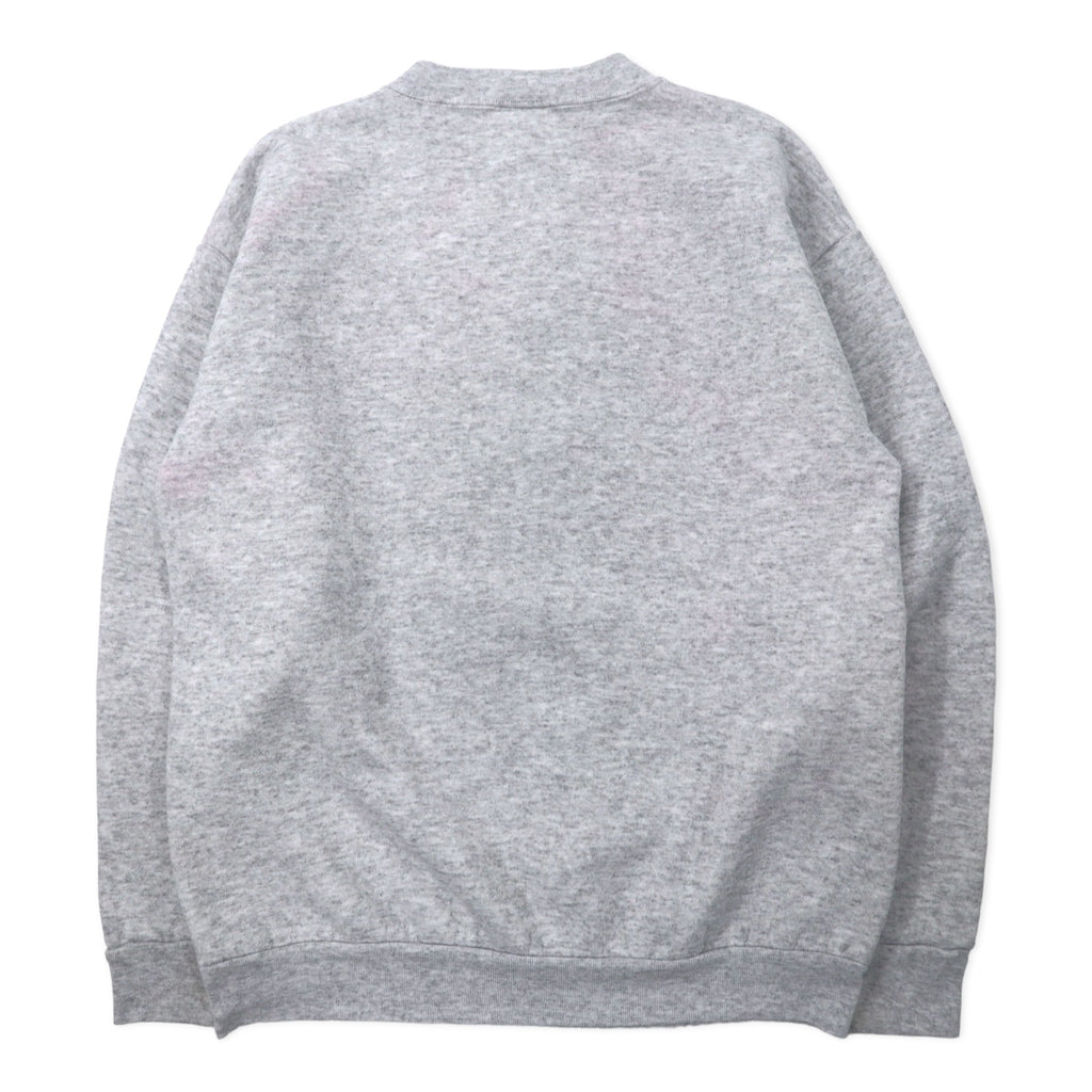 TULTEX 00s Printed Sweatshirt M Grey Cotton Fleece Lining SUPER BOWL Made in Mexico