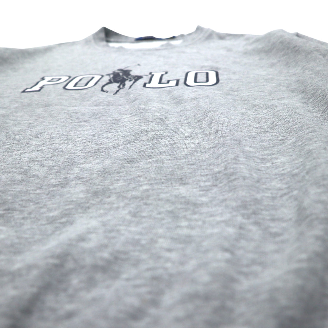 POLO RALPH LAUREN Big Pony Logo Print Sweatshirt M Gray Cotton