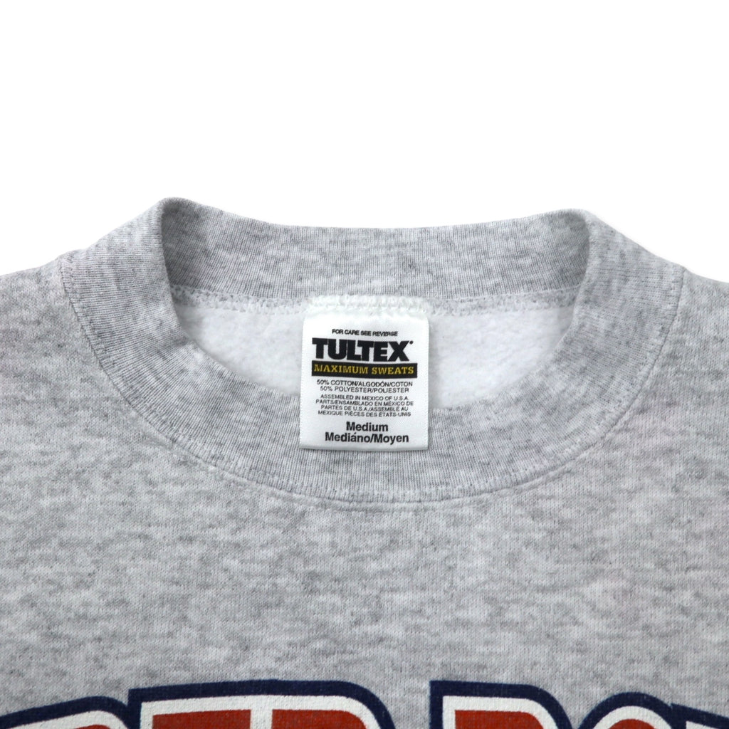 TULTEX 00s Printed Sweatshirt M Grey Cotton Fleece Lining SUPER BOWL Made in Mexico