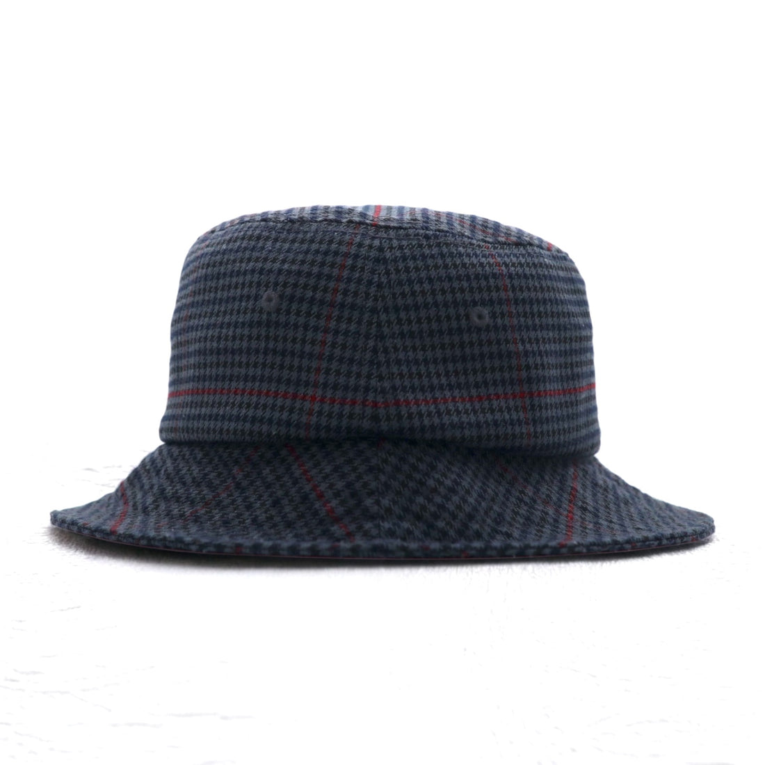 stussy バケットハット L/XL グレー 千鳥格子 チェック ストックロゴ 刺繍 Big Logo Check Bucket Hat