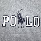 POLO RALPH LAUREN Big Pony Logo Print Sweatshirt M Gray Cotton