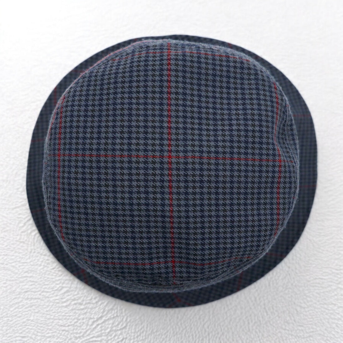 stussy バケットハット L/XL グレー 千鳥格子 チェック ストックロゴ 刺繍 Big Logo Check Bucket Hat