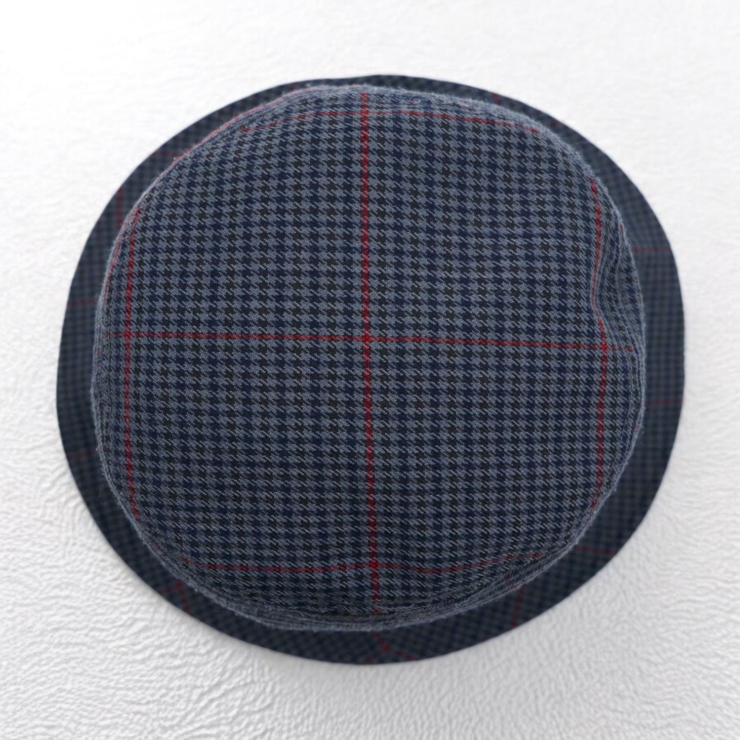 stussy バケットハット L/XL グレー 千鳥格子 チェック ストックロゴ 刺繍 Big Logo Check Bucket Hat