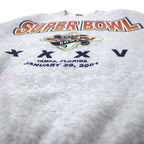 TULTEX 00s Printed Sweatshirt M Grey Cotton Fleece Lining SUPER BOWL Made in Mexico