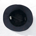 stussy バケットハット L/XL グレー 千鳥格子 チェック ストックロゴ 刺繍 Big Logo Check Bucket Hat